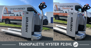 Un transpalette électrique P2.0HL distributé par Giffard Manutention